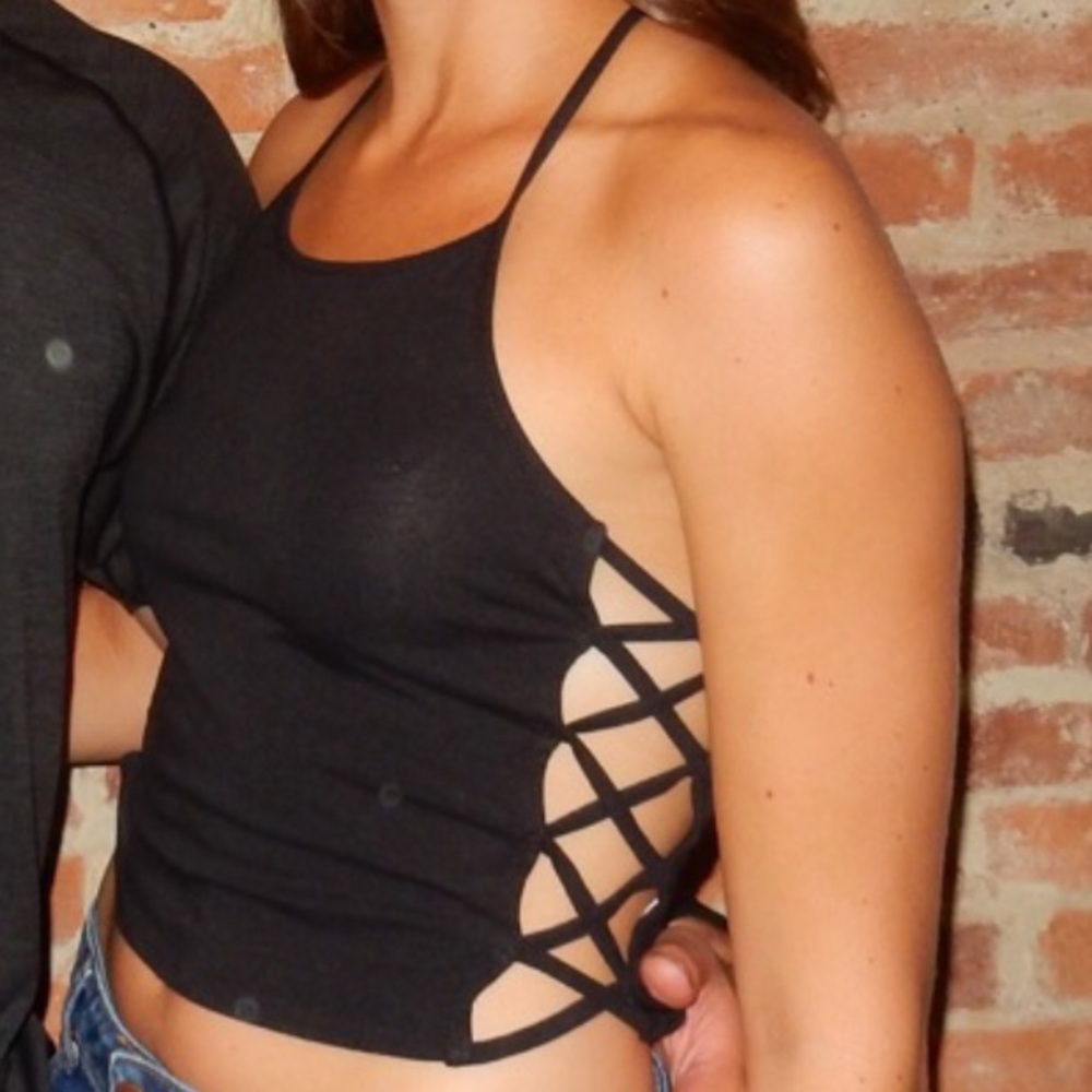 Strapped sided racer back crop top